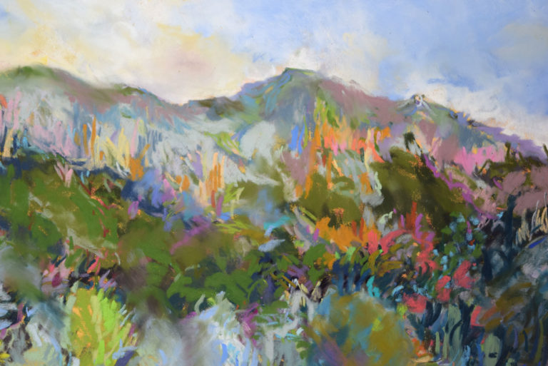 agnes martin genty peintre pastel paysage figuratif lot paysage chemin falaises