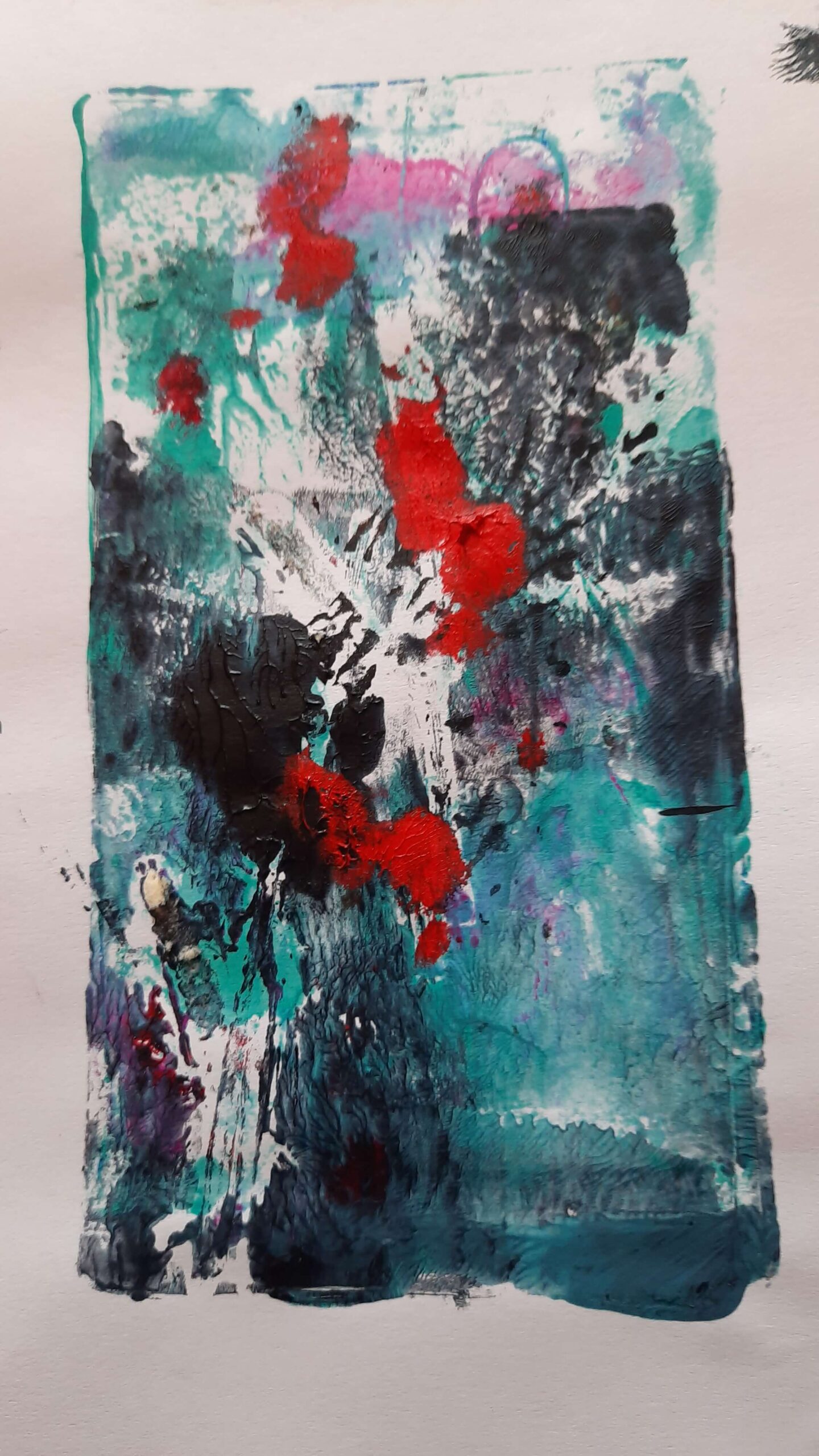 gravure encre bleu rouge